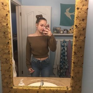 tan crop sweater